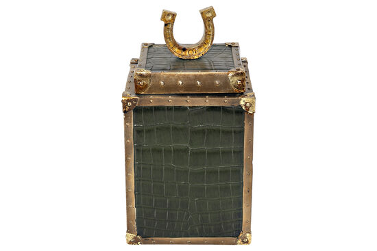 CF1170070-L65 CROCO DEKORATIF KUTU YESIL 14x14x25.5cm - 3