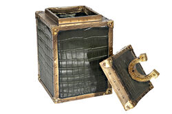 CF1170070-L65 CROCO DEKORATIF KUTU YESIL 14x14x25.5cm - 2