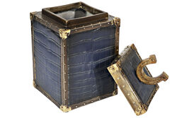 CF1170070-L75 CROCO DEKORATIF KUTU LACIVERT 14x14x25.5cm - 2