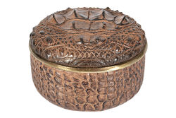 CF1170171-L61 CROCO DEKORATIF KUTU KAHVERENGI 14x14x9cm - 3