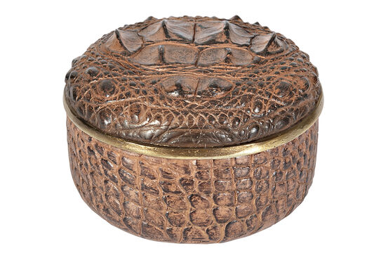 CF1170171-L61 CROCO DEKORATIF KUTU KAHVERENGI 14x14x9cm - 3