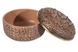 CF1170171-L61 CROCO DEKORATIF KUTU KAHVERENGI 14x14x9cm - 2