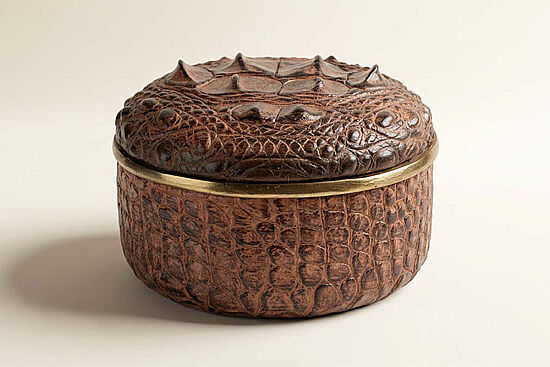 CF1170171-L61 CROCO DEKORATIF KUTU KAHVERENGI 14x14x9cm - 1