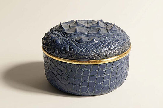 CF1170171-L75 CROCO DEKORATIF KUTU LACIVERT 14x14x9cm - 1