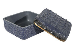 CF1179146-L75 CROCO DEKORATIF KUTU LACIVERT 15.5x15.5x9.2cm - 2