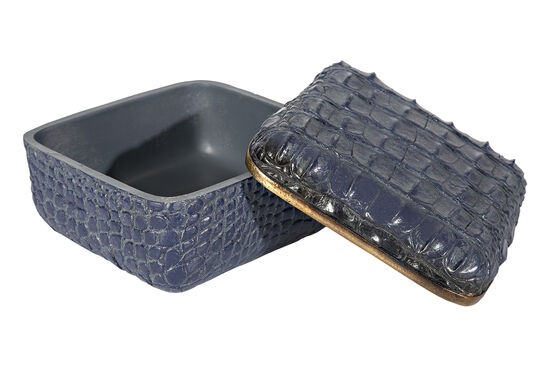 CF1179146-L75 CROCO DEKORATIF KUTU LACIVERT 15.5x15.5x9.2cm - 2