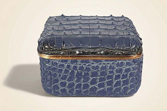 CF1179146-L75 CROCO DEKORATIF KUTU LACIVERT 15.5x15.5x9.2cm - 1