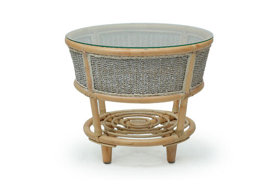 COBANA İKİLİ KOLTUK 125x82x91cm+TEKLİ KOLTUK 75x82x91cm (2 ADET)+ORTA SEHPA 69x69x57cm ESKİTME BEYAZ - 12