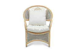COBANA İKİLİ KOLTUK 125x82x91cm+TEKLİ KOLTUK 75x82x91cm (2 ADET)+ORTA SEHPA 69x69x57cm ESKİTME BEYAZ - 14