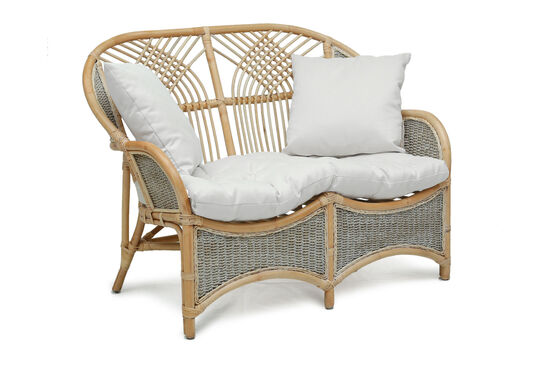 COBANA İKİLİ KOLTUK 125x82x91cm+TEKLİ KOLTUK 75x82x91cm (2 ADET)+ORTA SEHPA 69x69x57cm ESKİTME BEYAZ - 23