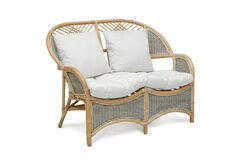 COBANA İKİLİ KOLTUK 125x82x91cm+TEKLİ KOLTUK 75x82x91cm (2 ADET)+ORTA SEHPA 69x69x57cm ESKİTME BEYAZ - 24