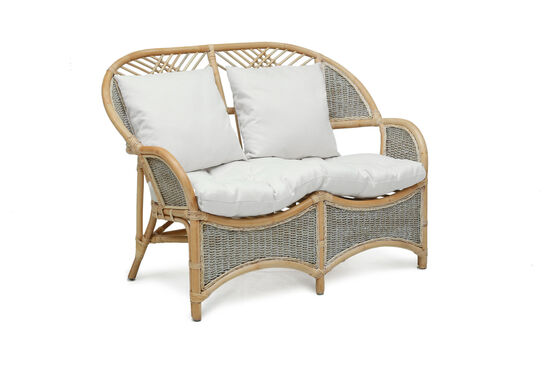 COBANA İKİLİ KOLTUK 125x82x91cm+TEKLİ KOLTUK 75x82x91cm (2 ADET)+ORTA SEHPA 69x69x57cm ESKİTME BEYAZ - 24