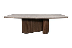 CONCH YEMEK MASASI KAHVERENGİ GRİ MERMER 110x240x76cm DT239122_BND - 4