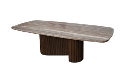 CONCH YEMEK MASASI KAHVERENGİ GRİ MERMER 110x240x76cm DT239122_BND - 5