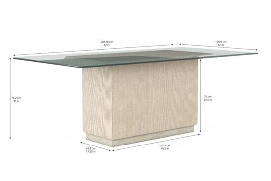 COTİERE DİKDÖRTGEN YEMEK MASASI CAMLI 107x208x76cm 299221-2349BS-0000GT - 6