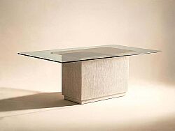 COTİERE DİKDÖRTGEN YEMEK MASASI CAMLI 107x208x76cm 299221-2349BS-0000GT - KERVAN