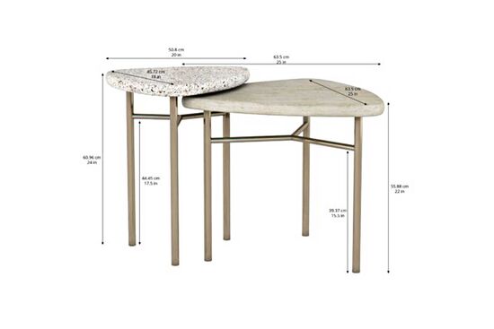 COTİERE YAN SEHPA 2'Lİ 45x51x61cm 299365-1243 - 3