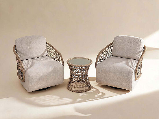 CS01 ELY FİSKOS SET 2 SANDALYE+SEHPA 84x74x73-45x45x45cm - 1