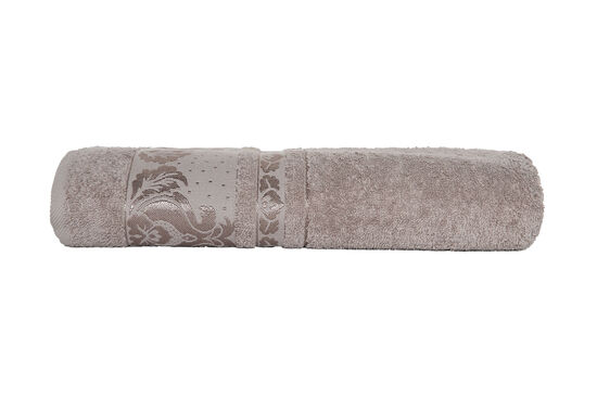 DAMASK BORDÜRLÜ DESEN HAVLU KAHVERENGİ 70x140cm (TRY) - 3