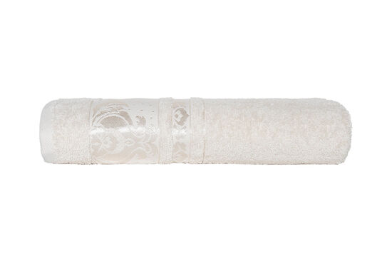 DAMASK BORDÜRLÜ DESEN HAVLU KREM 70x140cm (TRY) - 3