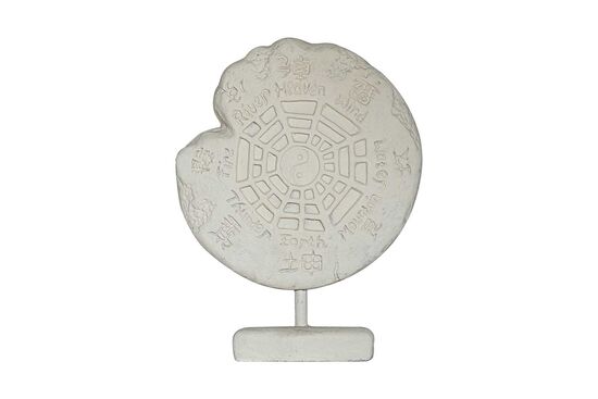 DEKORATİF ESKİ YİNG YANG HEYKEL KREM 40x30x10cm - 1