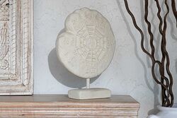 DEKORATİF ESKİ YİNG YANG HEYKEL KREM 40x30x10cm - 3