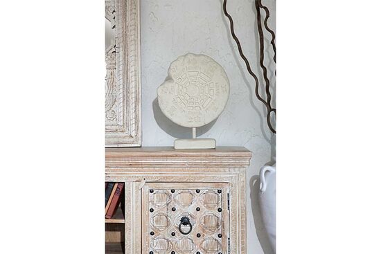 DEKORATİF ESKİ YİNG YANG HEYKEL KREM 40x30x10cm - 4