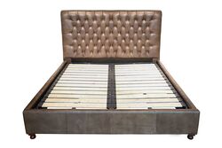 DERİ YATAK KAHVE 180x200cm RBD002 - 5