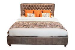 DERİ YATAK KAHVE 180x200cm RBD002 - 6