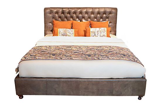 DERİ YATAK KAHVE 180x200cm RBD002 - 6