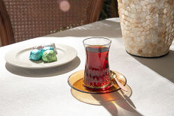 DROP 6'LI ÇAY BARDAĞI - TABAĞI BAL - 4