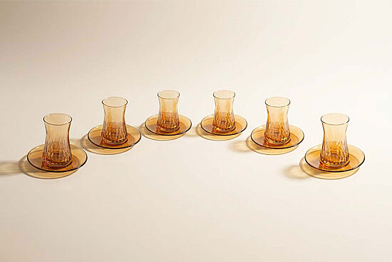 DROP 6'LI ÇAY BARDAĞI - TABAĞI BAL - 1