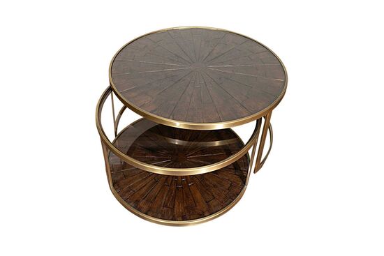 ELEGANCE 2'Lİ ORTA SEHPA PİRİNÇ ESKİTME (83x83 H:45,5cm + 69,5x69,5 H:40,5 cm) - 3