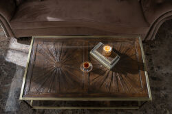 ELEGANCE DİKDÖRTGEN ORTA SEHPA PİRİNÇ ESKİTME 70X120X46 CM - 8