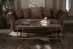ELEGANCE DİKDÖRTGEN ORTA SEHPA PİRİNÇ ESKİTME 70X120X46 CM - 6