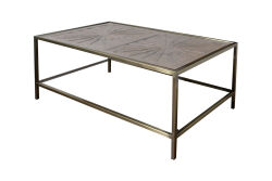 ELEGANCE DİKDÖRTGEN ORTA SEHPA PİRİNÇ ESKİTME 70X120X46 CM - 4