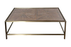 ELEGANCE DİKDÖRTGEN ORTA SEHPA PİRİNÇ ESKİTME 70X120X46 CM - 5