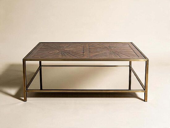 ELEGANCE DİKDÖRTGEN ORTA SEHPA PİRİNÇ ESKİTME 70X120X46 CM - 1