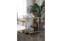 ELEGANCE SERVİS ARABASI DİKDÖRTGEN PİRİNÇ ESKİTME (73x50 H:81,5cm) - 6