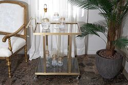 ELEGANCE SERVİS ARABASI DİKDÖRTGEN PİRİNÇ ESKİTME (73x50 H:81,5cm) - 8