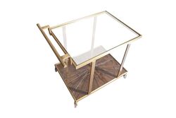 ELEGANCE SERVİS ARABASI DİKDÖRTGEN PİRİNÇ ESKİTME (73x50 H:81,5cm) - 4
