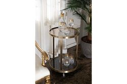 ELEGANCE SERVİS ARABASI YUVARLAK PİRİNÇ ESKİTME (46,5x46,5 H:76,5cm) - 8
