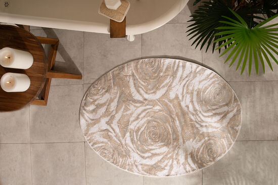 ELLOY OVAL PASPAS EKRU-BEJ-SİLVER 90x120cm - 5