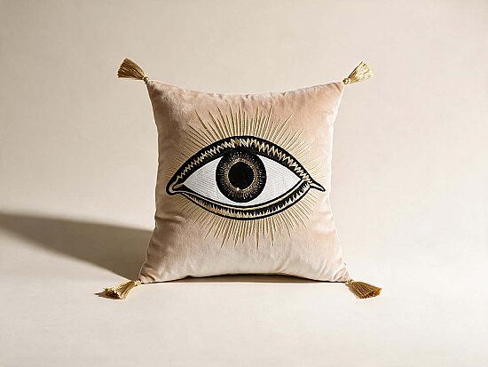 EVIL EYE KIRLENT ( ACHSH320 ) BEJ 45X45 CM - 1