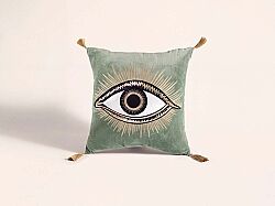 EVIL EYE KIRLENT ( ACHSH322 ) KOYU YESIL 45X45 CM - DEKORATİF KIRLENT
