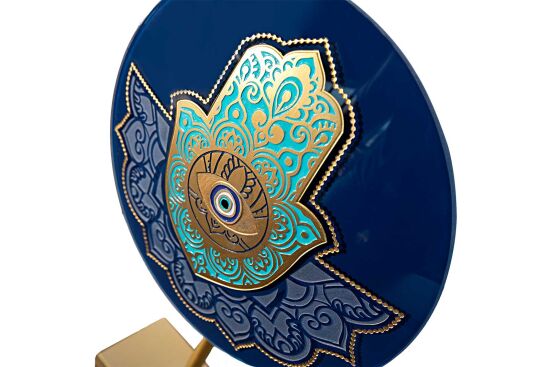 FATMA ANANIN ELİ AYAKLI DEKORATİF OBJE MAVİ 18x26 CM - 2