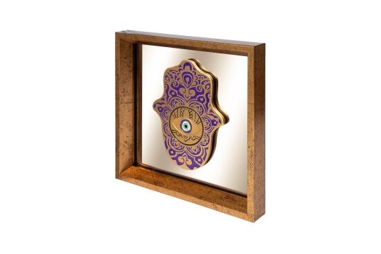 FATMA ANANIN ELİ AYNALI ÇERÇEVELİ DUVAR DEKOR MOR 22X22 CM - 3