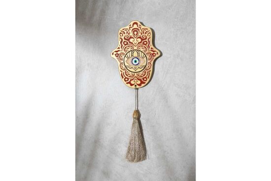 FATMA ANANIN ELİ PÜSKÜLLÜ DUVAR DEKOR KİREMİT 11X33 CM - 3