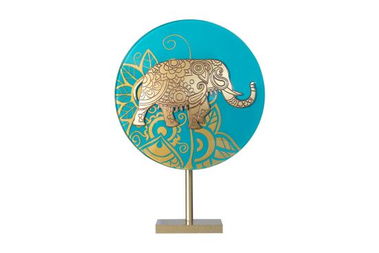 FİLLİ AYAKLI DEKORATİF OBJE TURKUAZ 18x26 CM - 2