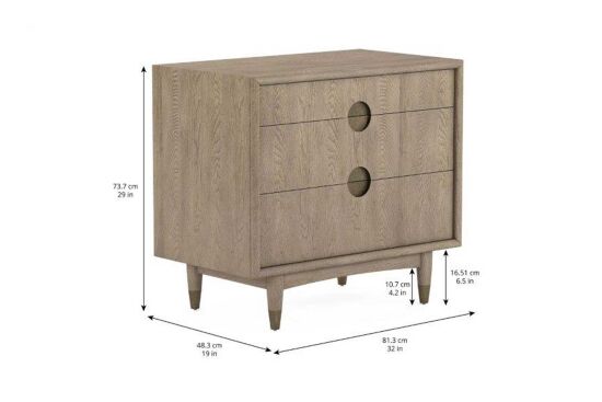 FINN KOMODİN 3 ÇEKMECE KAHVE48x81x74cm 313142-2803 - 7